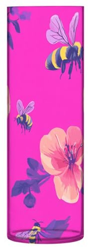 Lindo florero de plástico rosa intenso de geranio decorativo moderno para centro de mesa de boda, comedor, entrada, biblioteca