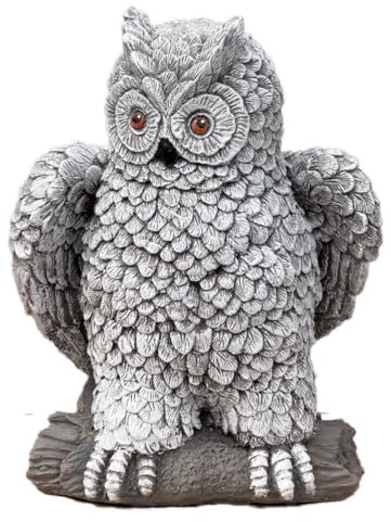 stoneandstyle Steinfigur Uhu Kauz auf AST, frostfest, massiver Steinguss, 7,7 kg
