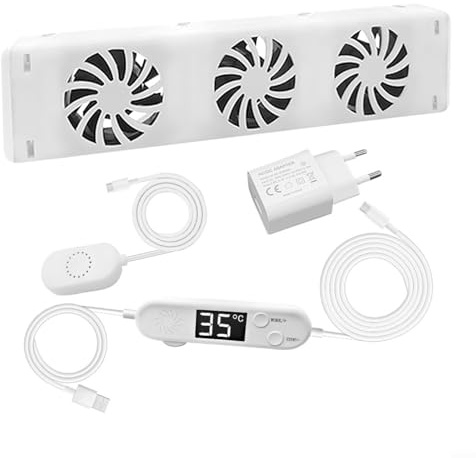 URPIZY Radiatore Ventilatore 3.0 Ventilatore di Riscaldamento, Smart Ventola per Amplificatore di Radiatori Regolabile, Funzionamento Silenzioso, Risparmio Di Energia/Costi di Riscaldamento, Per