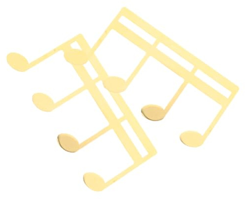 Abaodam 2 Stück Pack Notenblatthalter aus Metall Goldfarbene Notenklammer für Klavier und Gitarre Stabile Seitenklemme für Notenblätter Schonend und Vielseitig Einsetzbar