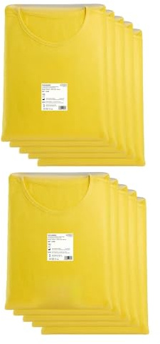 ADEBO Medical® | 100 St. | Gelb | Einweg PP+PE Schutzkittel Optimaler Schutz Einmal Kittel mit Strickbündchen & Klettverschluss – Premium OP Kittel (125x140cm)