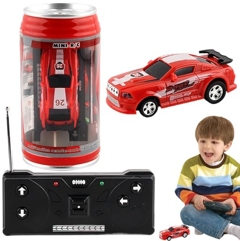 Coche RC Drift Mini con Circuito de Latas Obstáculo | Vehículo de Carreras y Acrobacias de Alta Velocidad para Niños y Adultos | Mando a Distancia Proporcional de Precisión | Regalo para Navi