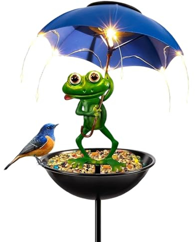 Mangeoires à Oiseaux d'Extérieur | Éclairage Solaire Décoratif Statue Grenouille pour Jardin,Mangeoire pour Animaux Sauvages d'Extérieur | Pour Le Jardin Paysager, L'Arrière-Cour, Le Balcon, L'Extérie