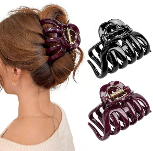 Haarklammer Groß, Claw Clip, Haarspangen Damen, Große Haarklammern für Dickes Haar – Starker Halt, Angenehm zu Tragen, Glänzend & Elegant