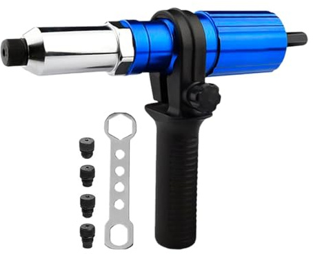 Adaptador de remache para taladro, herramienta de tuerca eléctrica inalámbrica, kit adaptador de remache pop, para construcción, automóvil, metal, aluminio, interior, exterior, reparación de