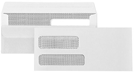 500 No. 9 Flip and Seal Double Window Security Envelopes - Designed for Quickbooks Invoices and Business Statements with Self Seal Flip Press and Seal Flap -Number 9 Size 3 7/8 Inch X 8 7/8 Inch