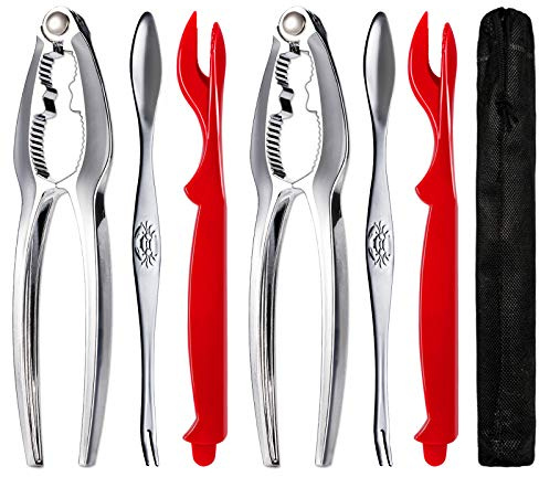 Crab Leg Crackers - Crab Crackers and Tools Set with Stainless Steel Seafood Utensils Crackers & Forks Cracker, Shellfish Crackers and Tools for Seafood Boil Party Supplies, Dishwasher Safe