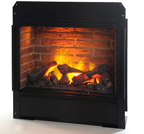 Elektrokamin Einsatz, Wasserdampf Kamineinsatz (Engine 56-600 Brick - 70 x 65 x 27 cm)