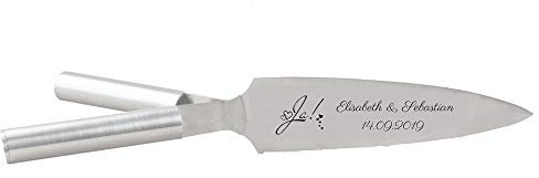 In Twees -Hochzeitstortenmesser mit 2 Griffen Edelstahl Tortenmesser Hochzeit NEU. inkl. Geschenkverpackung. Handgefertigt - Made in Germany seit 2009. Signatur Klinge einseitig Variante 1