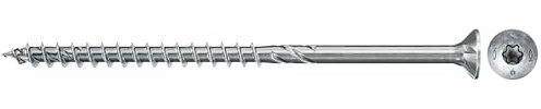 fischer PowerFast II CTP 5,0 x 100, spånskivskruv (100 st.) med partiell gänga, försänkt skruv med innerstift, skruv för träbearbetning, minskar inskruvningsmotstånd och inskruvningstid
