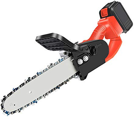 XUMI Motosierra Eléctrica Bateria 11 Pulgadas, Sierra De Cadena Sin Cable, Cortador De Madera De Tijeras De Podar Eléctricas para Carpintería con Una Sola Mano Portátil,Lithium Battery
