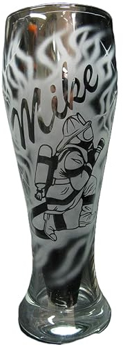 Weizenglas 0,5 l mit Gravur Feuerwehr Feuerwehrmann und Name personalisiert Glas Bierglas Weizenbierglas Weißbierglas individuell Geschenk freiwillige Jugendfeuerwehr Berufsfeuerwehr Feuerwehrfrau FFW