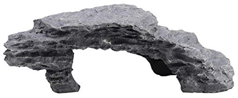 Lazmin112 Turtle Hideout Cave, Simulation Kletterhöhlenmodellierung Robustes Harz Grau Harmlose Schildkrötenversteckhöhle für Haustiere