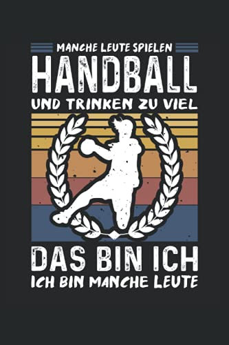 Handball und Bier Notizbuch (liniert) Handballerin Retro Vintage