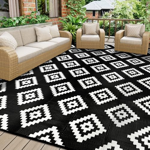 Homcomodar Picnic Blanket Waterproof 180x270cm Foldable Picnic Mat Black Portable Outdoor Picnic Mat Water Resistant for Grass,Padded Lawn & Park Blanket for Camping