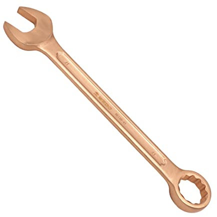WEDO Funkenfrei Gabel-Ringschlüssel,Ringmaulschlüssel,Explosionsgeschützter Maulringschlüssel,Berylliumkupfer,BAM/FM Standard, 10mm*135mm