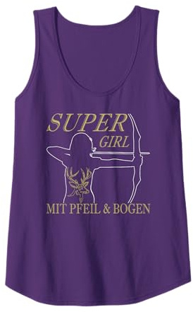 Bogenschützin Super Girl mit Pfeil und Bogen, Bogensport Tank Top