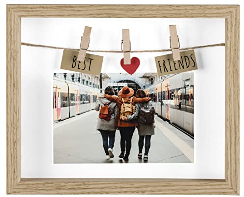 Hama | Marco Fotos Best Friends (10x15cm, clips y cordón, sobremesa o pared) Color Roble