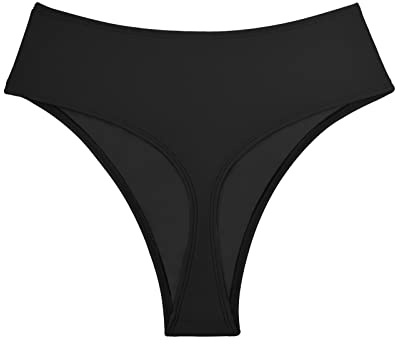 Kepblom Damen Tanga Rave Hose Hohe Taille Bikini Hohe Schnitt Höschen für Tanzfest, Schwarz, XXL