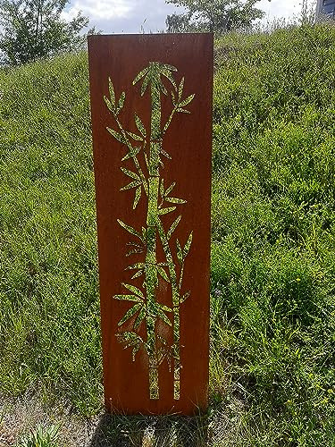 iss-kohli Plaque de jardin en métal - Brise-vue - Plaque rouillée - 170 x 51 cm
