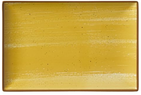 METRO Professional Lot de 6 assiettes en grès jaune 30 x 20 cm Madleen
