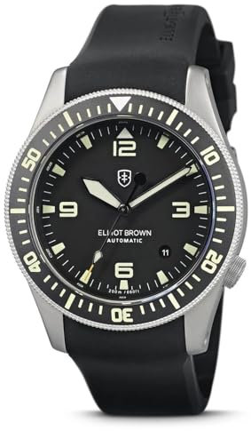 Elliot Brown Holton Professional Automatik (43 mm) schwarzes Zifferblatt/schwarzes Kautschukarmband 101-A11-R01
