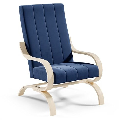 LIKMA Marineblau Otto Sessel Wohnzimmer mit Armlehnen, Modern Relaxsessel 64x101x83 cm Schlafzimmer Armlehnensessel Polstersessel Armchair Living Room Samt Stoff: Trinity 242