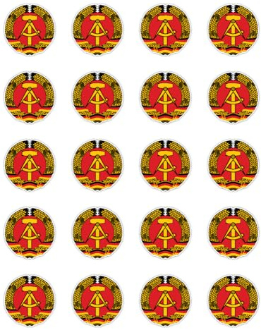 Aufkleber: 25 mm, 20 Stück - Wappen - Deutsche Demokratische Republik - DDR - für Auto, Laptop und mehr