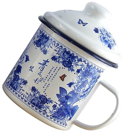 Cabilock Taza Esmaltada Vintage Asa Antideslizante Resistente y Multifuncional Para Café Té y Agua Hogar y Oficina