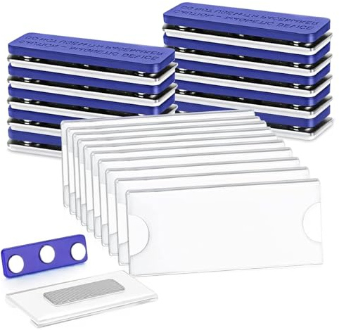 10 placas magnéticas para nombre, para ropa, para tarjetas de visita, fundas para tarjetas de identificación, soporte para tarjetas de identificación