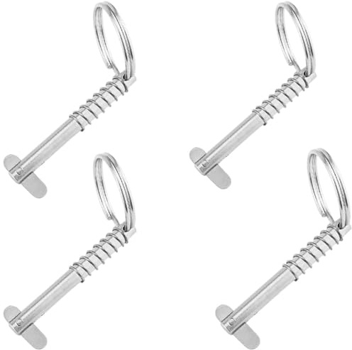 Uadme Perno a Sgancio Rapido, 4pezzi diametro 6,3 mm Perni a Molla Marini in Acciaio Inossidabile 316 Perni a Linguetta per Barche, per Le Cerniere del Ponte Superiore Della Nave (51mm)