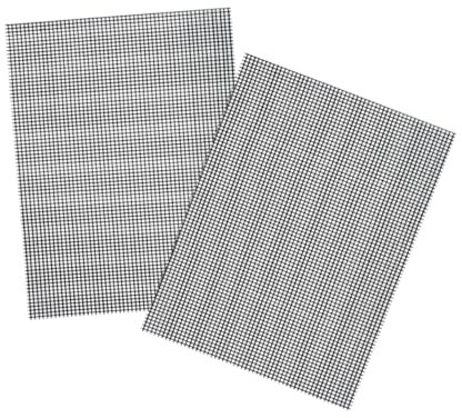 GRIRIW 2pcs Non-stick Grill Mats for Bbq Reusable Mesh Barbecue Accessories for Meat Fish Vegetables and More for Outdoor Grilling and Oven Cooking