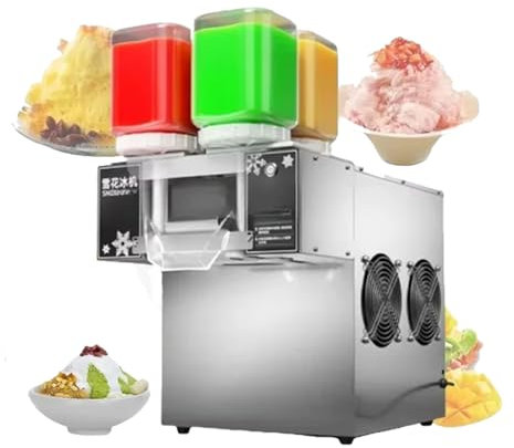 GAENZA Snowflake Ice Cream Machine Commercial/Home, 120KG/24H Snowflake Ice Machine, Snow Cone Shaver, Ice Shaved Machine Ice Crusher for Ice Cream Store, Food Truck, Restaurant, Milktea Shops