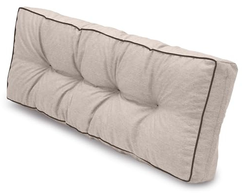Spatium Cojines para Palets, Funda 100% Extraíble, Impermeable, Resistente a Los Rayos UV, para Exterior/Interior, Tapizado de palets (Cojín de Respaldo 120x50, Beige)