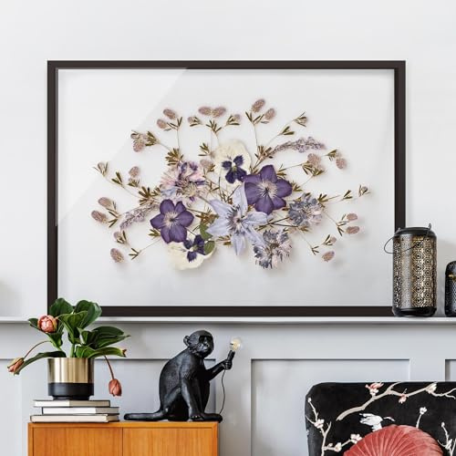 micasia Doppelglasrahmen ohne Rückwand Bilderrahmen Leerrahmen Schwarz mit Glas - Made in Germany - Rahmen für gepresste Blumen Fotorahmen handgefertigt DIY Wohnzimmer Schlafzimmer Küche (40x30cm)