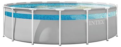 INTEX 26729MZ 16ft x 48in Prism Frame Clearview Above Ground Swimming Pool Set, Includes 1500 GPH Cartridge Filter Pump, SuperTough Puncture Resistant, Rust Resistant, 5061 Gallon Capacity
