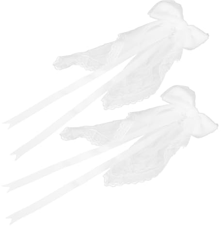 Mobestech 2 Piezas Alzapaños para Cortinas de Encaje Blanco Pequeños Sujetadores de Cortina con Lazo para Decoración de Boda y Habitaciones Accesorios Elegantes Prácticos y Duraderos