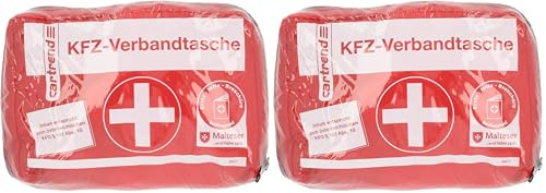 Cartrend 50211 Trousse de secours pour automobile Autriche, contenu conforme à la législation KFG 102 ABS 10 autrichienne, Blanc/Rouge (Lot de 2)