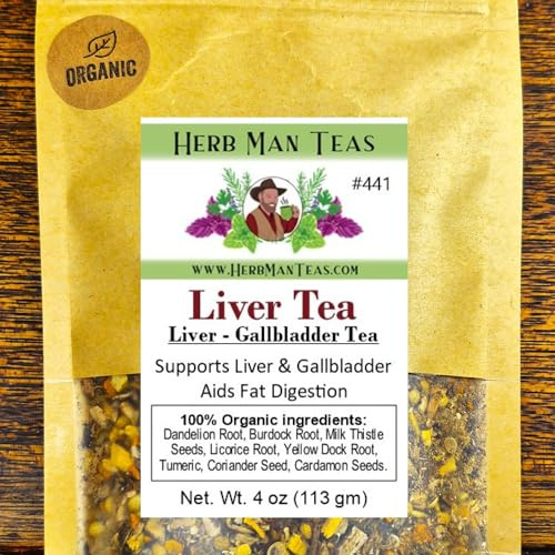 Liver Tea – Thin Bile & Activate Liver Function – Gallbladder Support & Natural Fat Digestion – Organic Loose Leaf – by Master Herbalist Khabir | Dandelion Root, Milk Thistle Seed & Turmeric Root