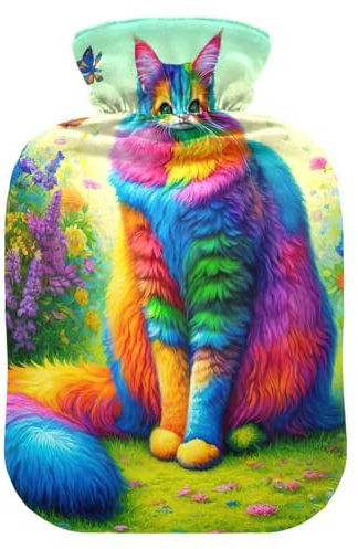 Borsa dell'acqua calda con copertura morbida per mani e piedi, borsa dell'acqua calda colorata per impacchi caldi e freddi, piccola