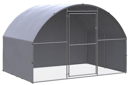 Massbinet Freilaufgehege Hühner Hühnerstall Voliere Tiergehege für Kaninchen Hühnergehege Freilauf groß Kleintierstall Outdoor-Hühnerstall 3x2x2 m Verzinkter Stahl