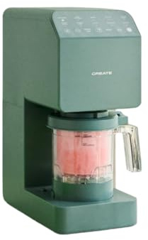CREATE/ICE CREAM MAKER STUDIO/Heladera multifunción 600 ml 3 tarrinas verde sage/Tapa cierre magnético, 11 programas, cuchillas extraíbles, 3 contenedores, 800W