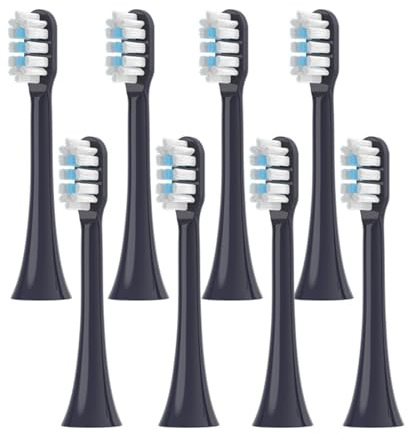 Têtes adultes, compatible avec Xiaomi, T301 T302 T501 | Têtes de brosse à clipser avec brins souples et manche plastique pour remplacement régulier(T302 black-8PCS)