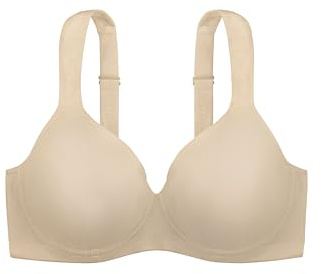 Dorina Reggiseno Donna Rachel - Reggiseno Demi Coppe Leggermente Imbottite, con Ferretto e Coppe Preformate, Spalline Regolabili e Morbido Tessuto Micro per Comfort Quotidiano, Color Pelle