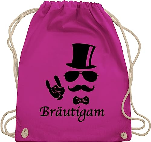 Turnbeutel Rucksack - JGA Junggesellenabschied Männer - Bräutigam Hipster - Unisize - Fuchsia - polter rucksäcke jungesellenabschied groom beutel outfit jungesselnabschied braeutigam sportbeutel