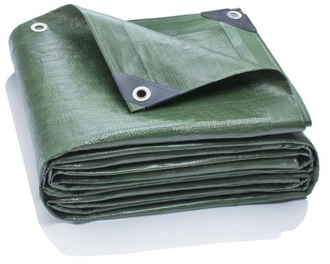 GardenMate 6x10m Waterproof Heavy Duty Tarpaulin- Home & Garden Green Tarp Sheet - Premium Quality Cover Made of 140gsm Tarpaulin