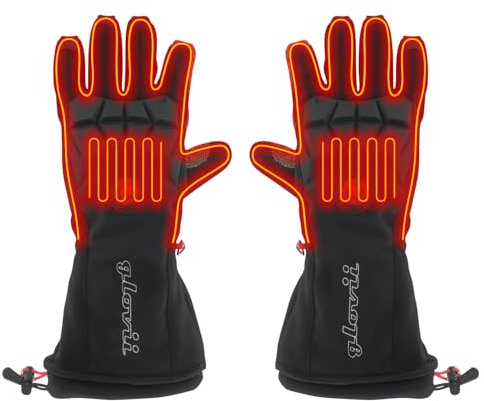 Glovii GR2 Heated Work Gloves | Electric Hand Warmers for Men & Women with Li-Poly Rechargeable Battery & Pocket | Waterproof, with Carbon Fibers, Palm Protection | Black, XL