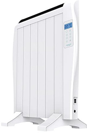 Cecotec Radiador Eléctrico Bajo Consumo ReadyWarm 1200 Thermal. 6 Elementos, 900 W, De pared o pie, 3 Modos, Temporizador, Mando a Distancia, Pantalla LED, Blanco