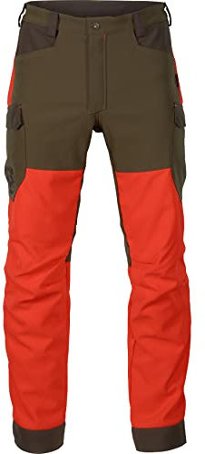 Härkila Wildboar Pro wasserdichte Sauenschutzhose EN ISO 13688 zertifiziert für Herren Orange mit Gore-Tex® - Membran - Sauenschutz Hosefür die Drückjagd, Größe:52