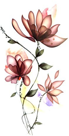 EROSPA® Tattoo-Bogen temporär/Sticker - Flowers Blumen Blüten - Wasserfest - 19 x 9 cm